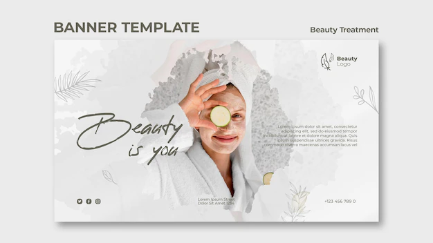 Free PSD | Beauty treatment concept banner template