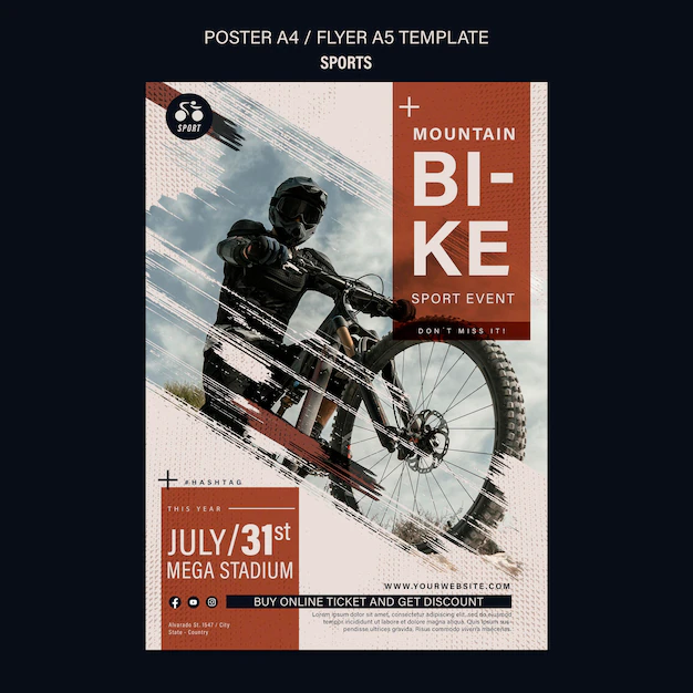 Free PSD | Bike sport flyer design template