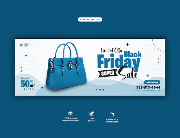 Free PSD | Black friday super sale facebook cover banner template