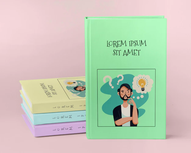 Free PSD | Books studio concept on pink background