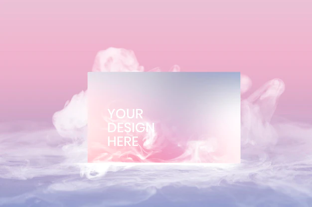 Free PSD | Business card psd mockup, pastel smoke with design space