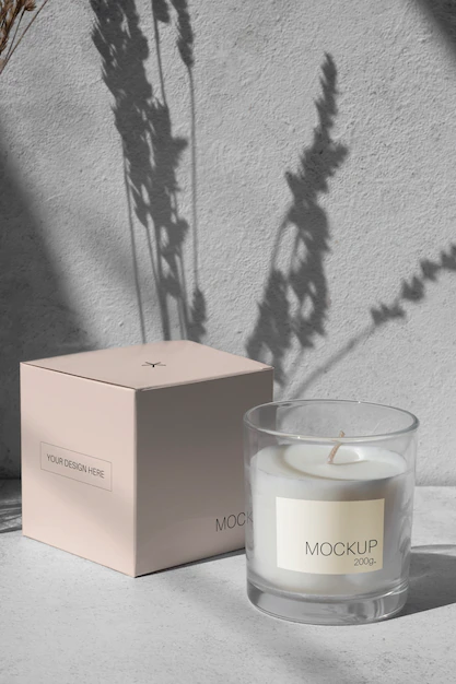 Free PSD | Candle packaging design mockup