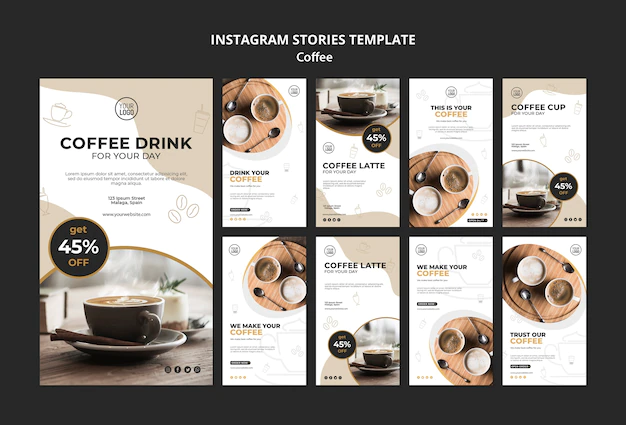 Free PSD | Coffee instagram stories template