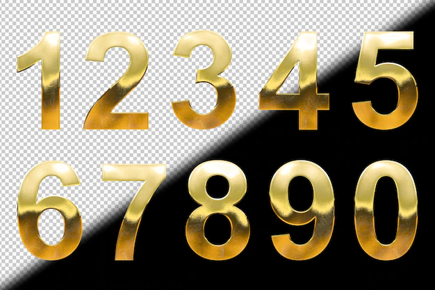 Free PSD | Collection of gold numbers