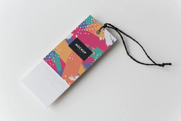 Free PSD | Colorful bookmark tags mockup design