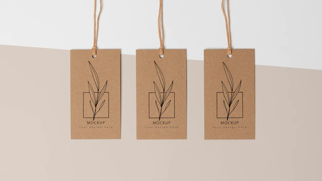 Free PSD | Composition of mock-up cardboard tags