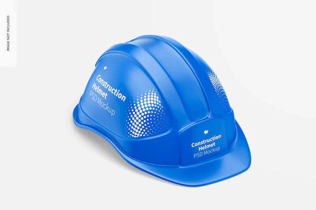 Free PSD | Construction helmet mockup, isometric right view