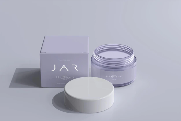 Free PSD | Cosmetic jar and box mockup