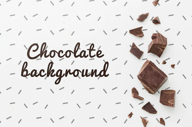 Free PSD | Delicious chocolate pieces on white background mock-up