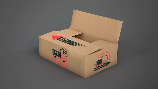 Free PSD | Delivery box mockup