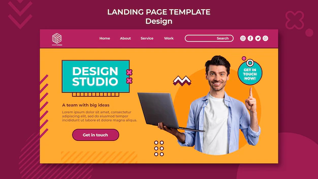 Free PSD | Design studio landing page template