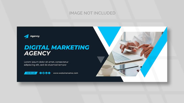 Free PSD | Digital marketing facebook cover and panoramic banner template