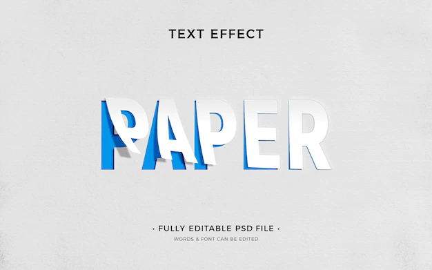 Free PSD | Editable text effect white background