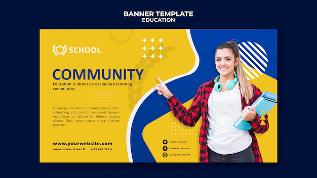 Free PSD | Education horizontal banner template