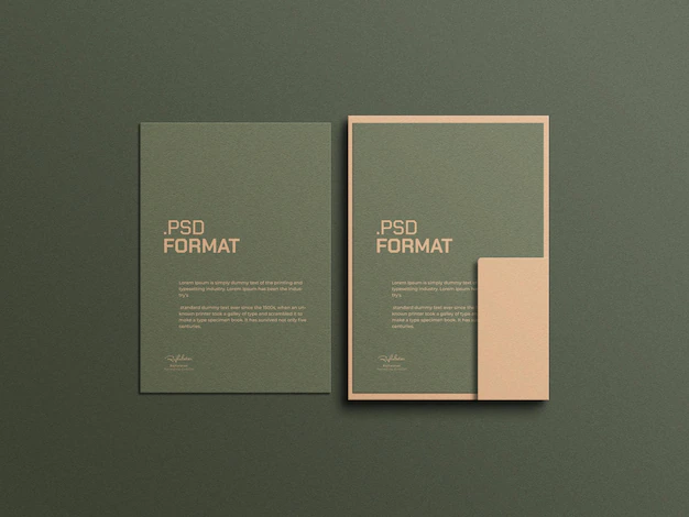 Free PSD | Elegant green letterhead mockup