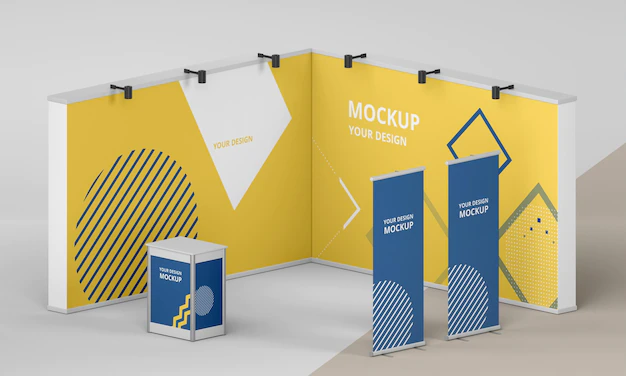 Free PSD | Exhibition stand mock-up assortment