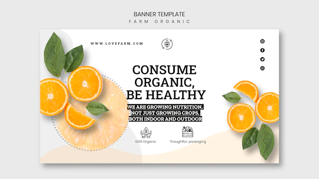 Free PSD | Farm organic banner template  design