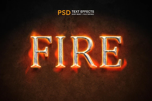 Free PSD | Fire text style effect