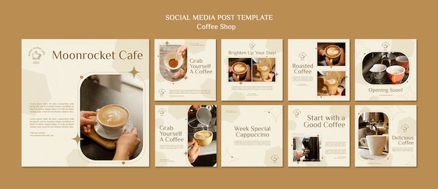 Free PSD | Flat design coffee shop template