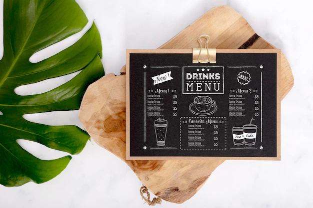 Free PSD | Food menu concept mock-up