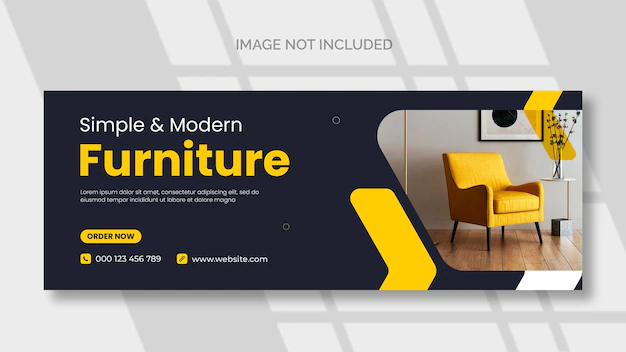 Free PSD | Furniture facebook cover and web banner template