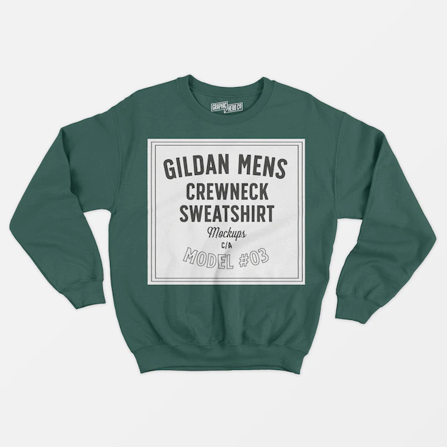 Free PSD | Gildan mens crewneck sweatshirt 03