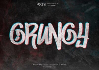Free PSD | Grunge anaglyph text effect