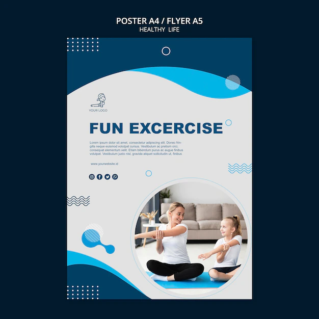 Free PSD | Healthy life concept flyer design