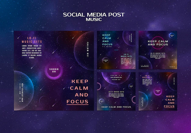 Free PSD | Keep calm and focus social media post