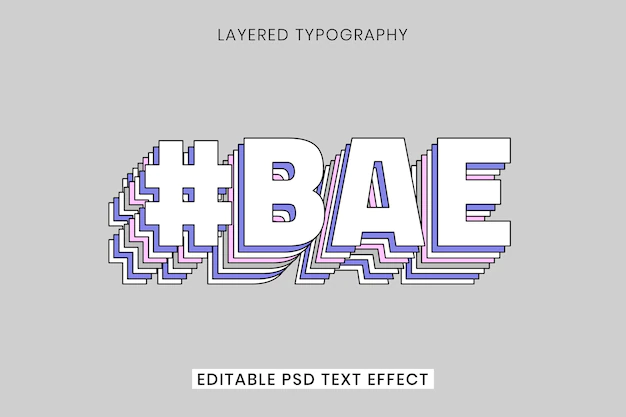 Free PSD | Layered beautiful text effect 3d design