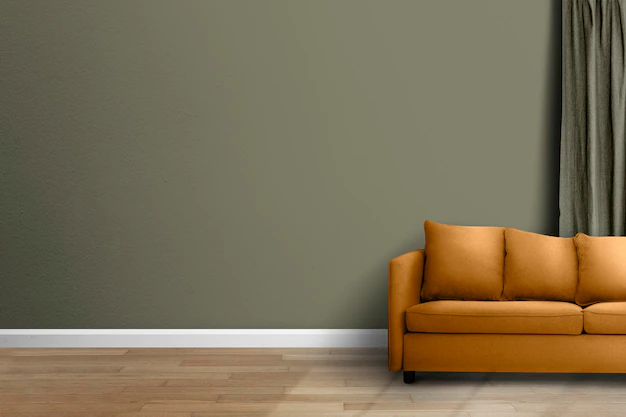 Free PSD | Living room wall mockup psd modern interior design
