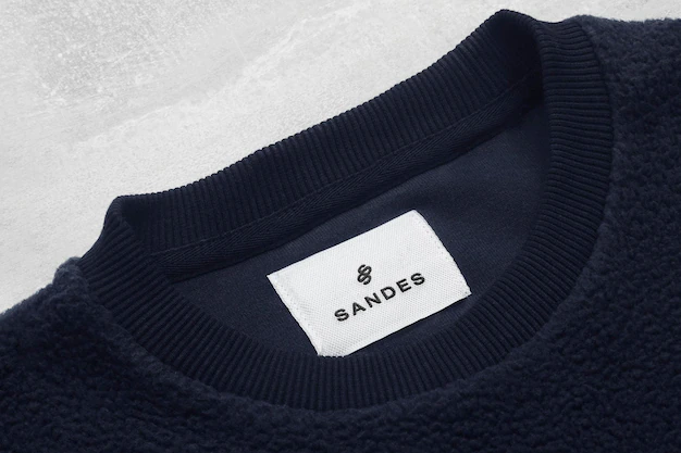 Free PSD | Logo mockup dark blue sweatshirt label
