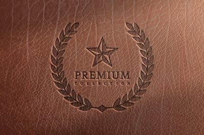 Free PSD | Logo mockup on leather texture