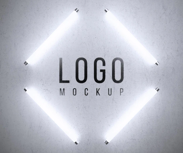 Free PSD | Logo mockup with lights