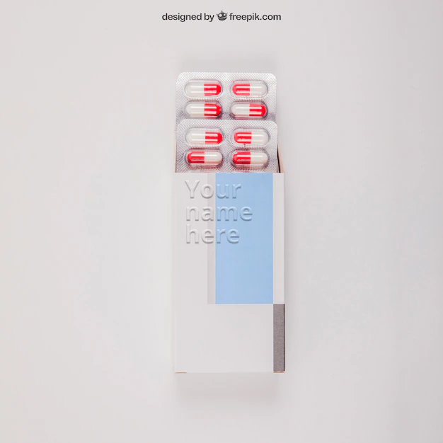 Free PSD | Medical mockup with tablets