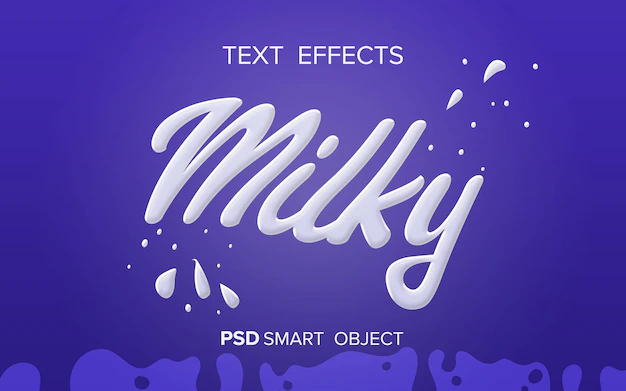 Free PSD | Milk liquid text effect