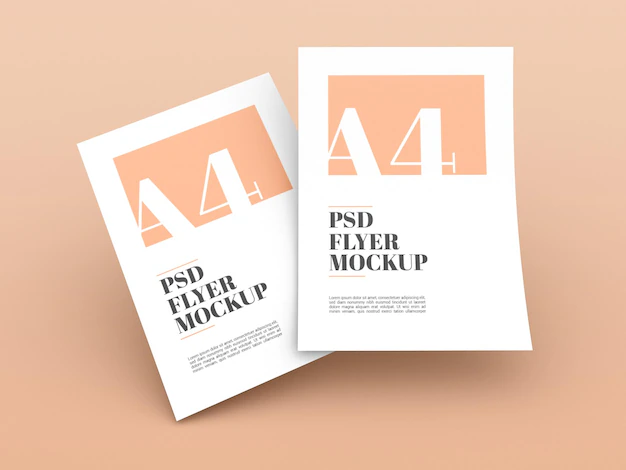 Free PSD | Minimal a4 flyer  mockup