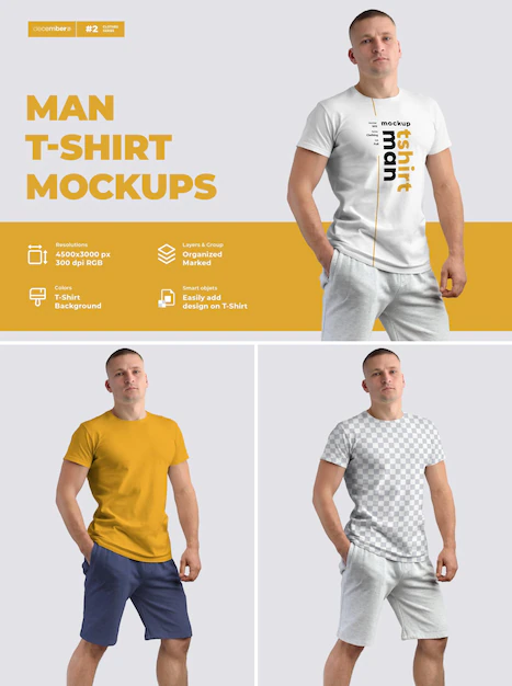 Free PSD | Mockup male t-shirts design