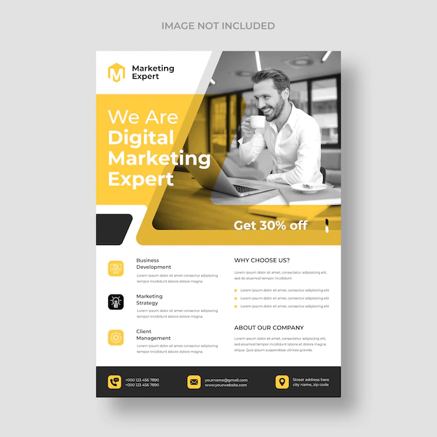 Free PSD | Modern digital marketing flyer template