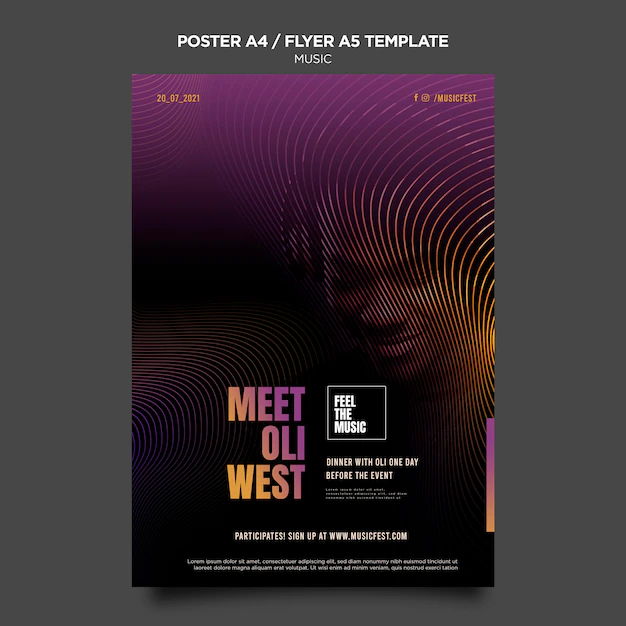 Free PSD | Music festival poster template