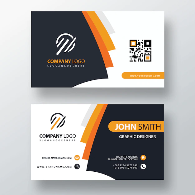 Free PSD | Orange elegant corporate card