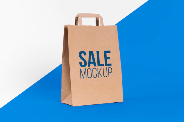 Free PSD | Paper bag concept with mock-up