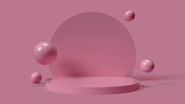 Free PSD | Pink circular 3d podium for placing objects