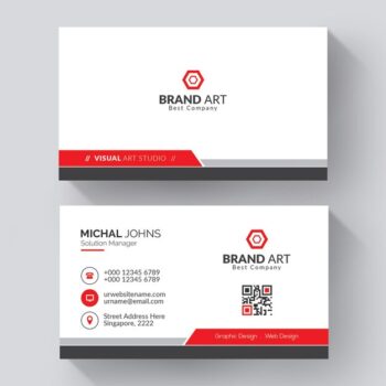 Free PSD | Professional business card with red details