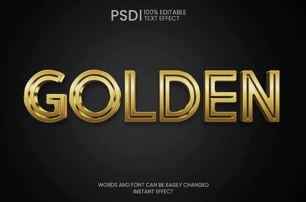 Free PSD | Realistic 3d golden text effect
