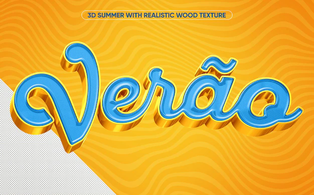 Free PSD | Realistic light blue with yellow fun summer logo for makeup