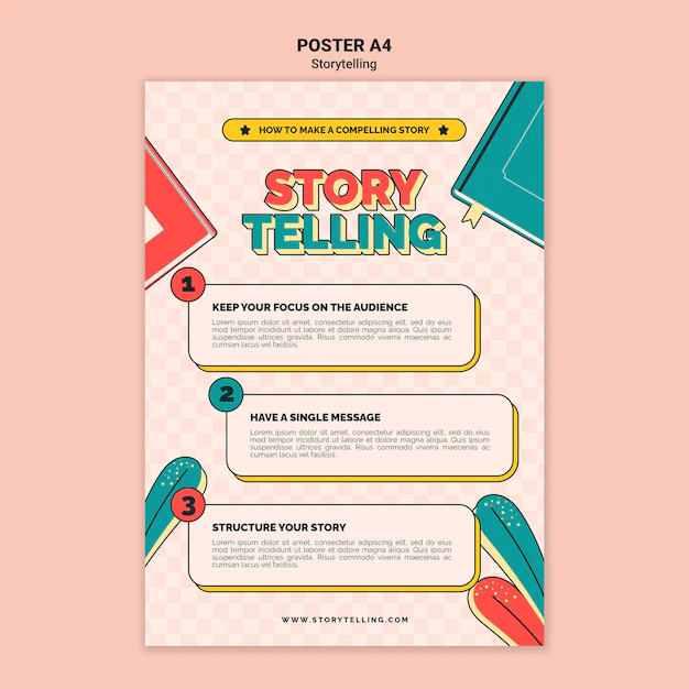 Free PSD | Retro storytelling print template
