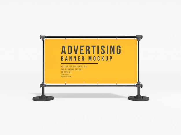 Free PSD | Roadside advertising stand poster banner mockup