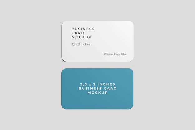 Free PSD | Rounded business card mockup top view