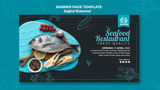 Free PSD | Seafood restaurant banner